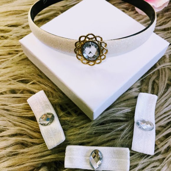 Princess Jasmine Set White Glitter Headband - Picture 2 of 3